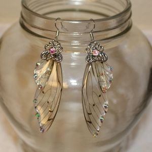 Butterfly wing dangle earrings